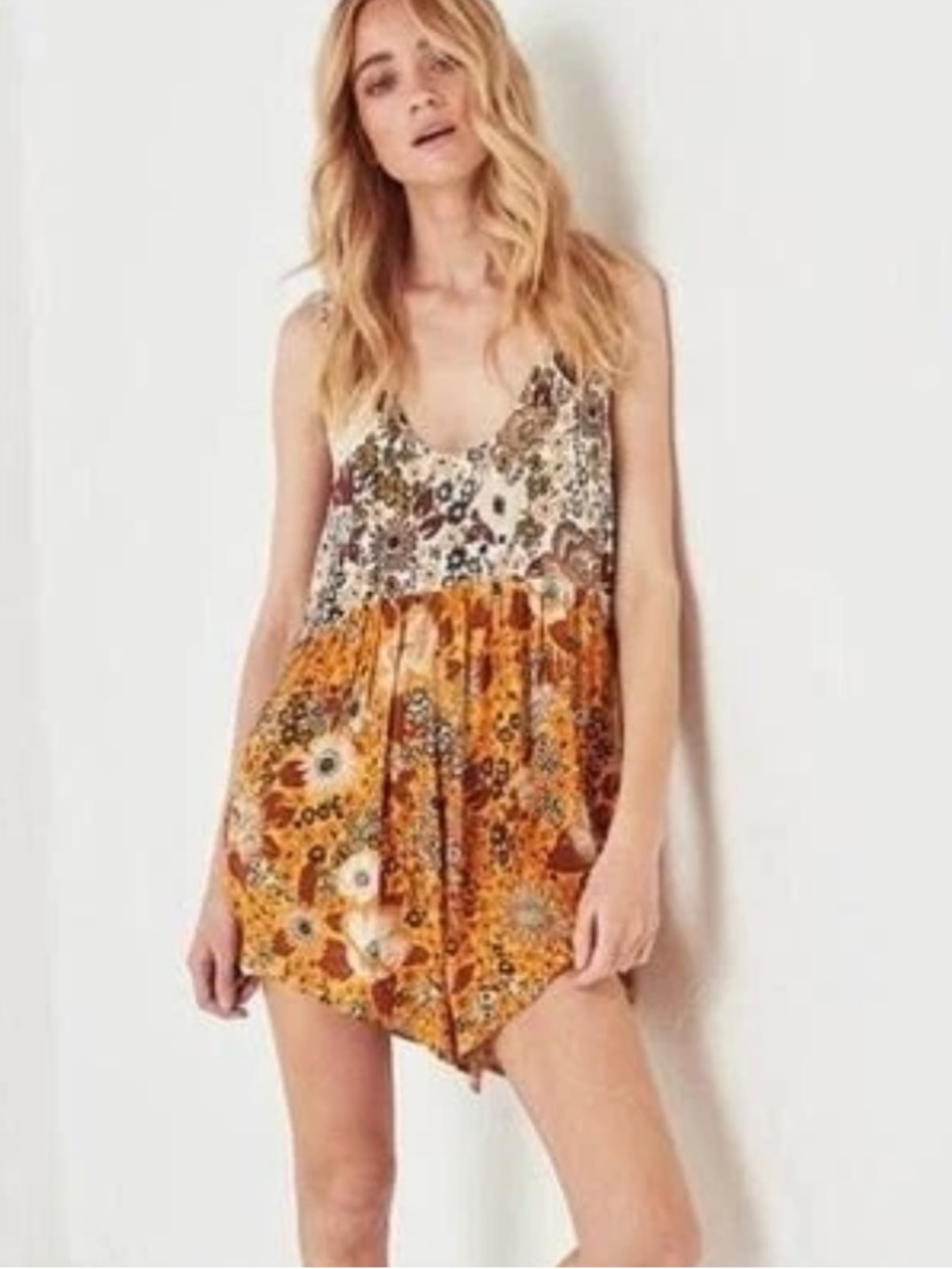 Spell & The Gypsy desert Daisy romper Floral Patchwork boho beachy
